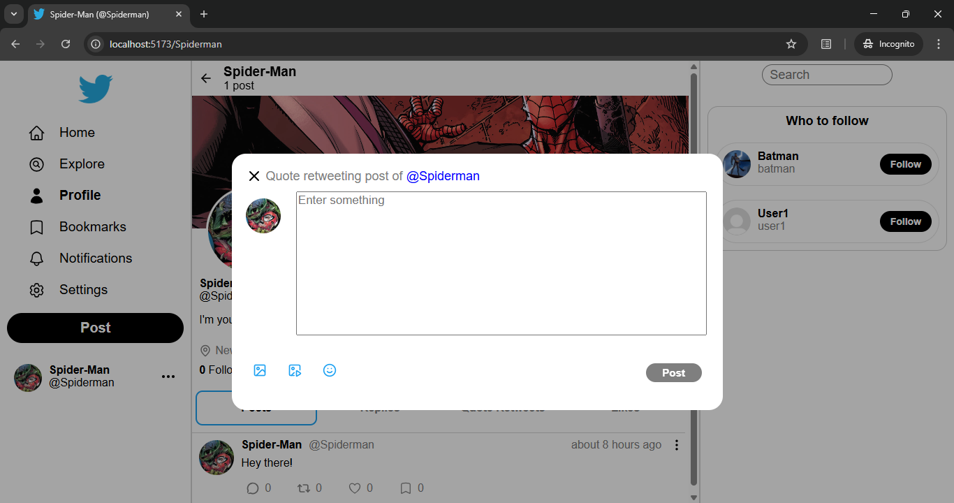 Quote Retweeting a Post